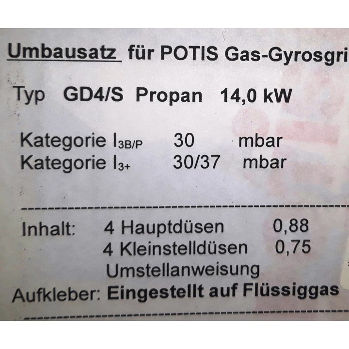 Zestaw 4 Dysz Potis gaz PB